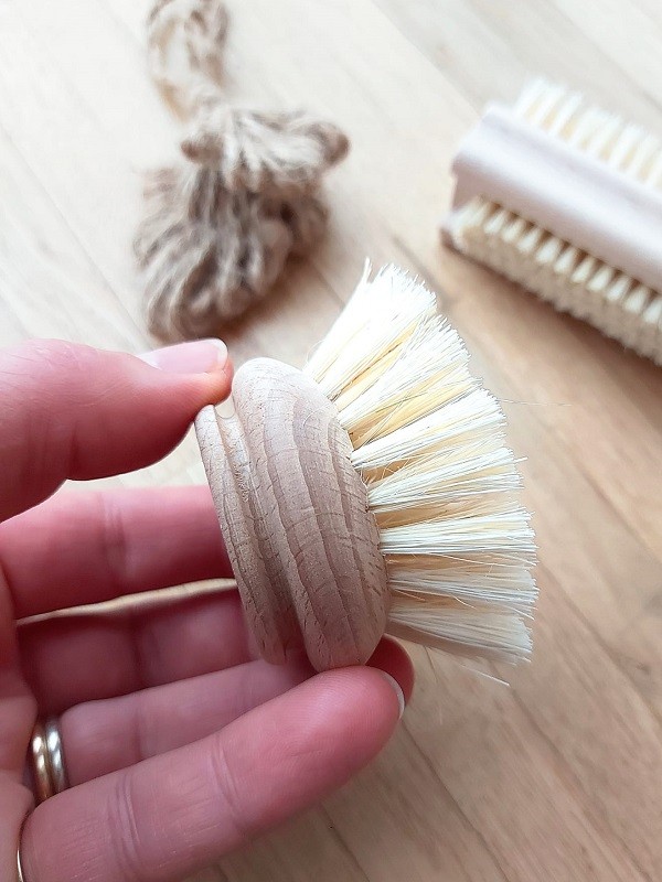 Testina di ricambio per spazzola lavapiatti - in legno con fibra naturale  di tampico