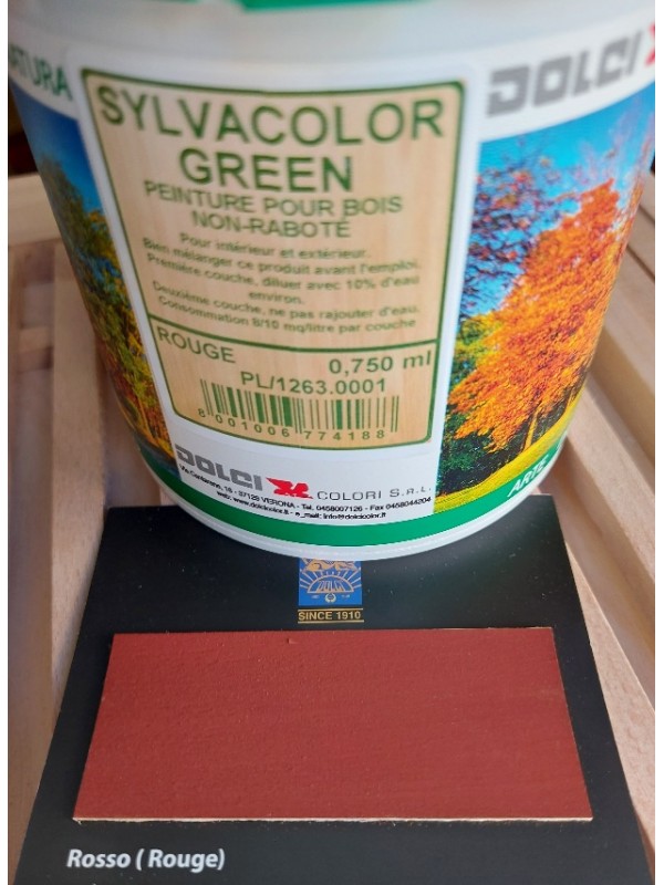 SYLVACOLOR ROSSO 750 ml - colore ecologico per legno a base di farina e  olio di lino