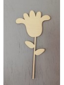 fiore di legno h15cm - campanella